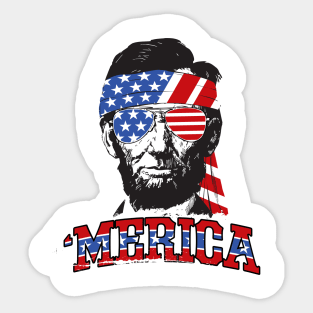 Abe Lincoln Merica Sticker